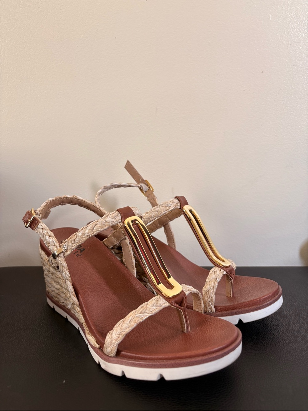 Mia Amore Gladiator Woven Wedges -Size 8